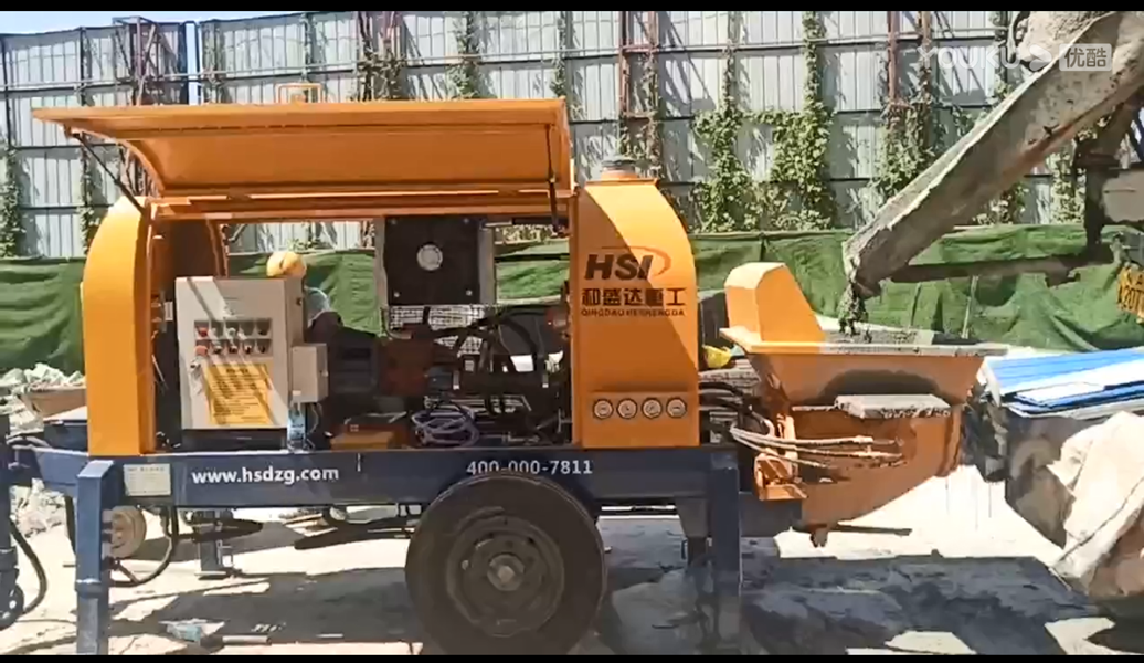 混凝土地泵打混凝土 拖泵輸送過程 和盛達重工